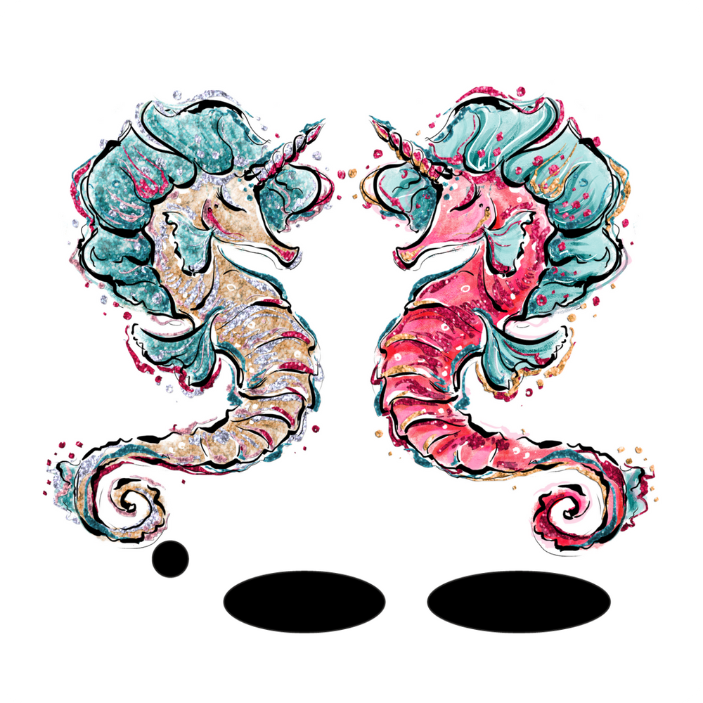 Protective Stickers - Christmas Seahorse