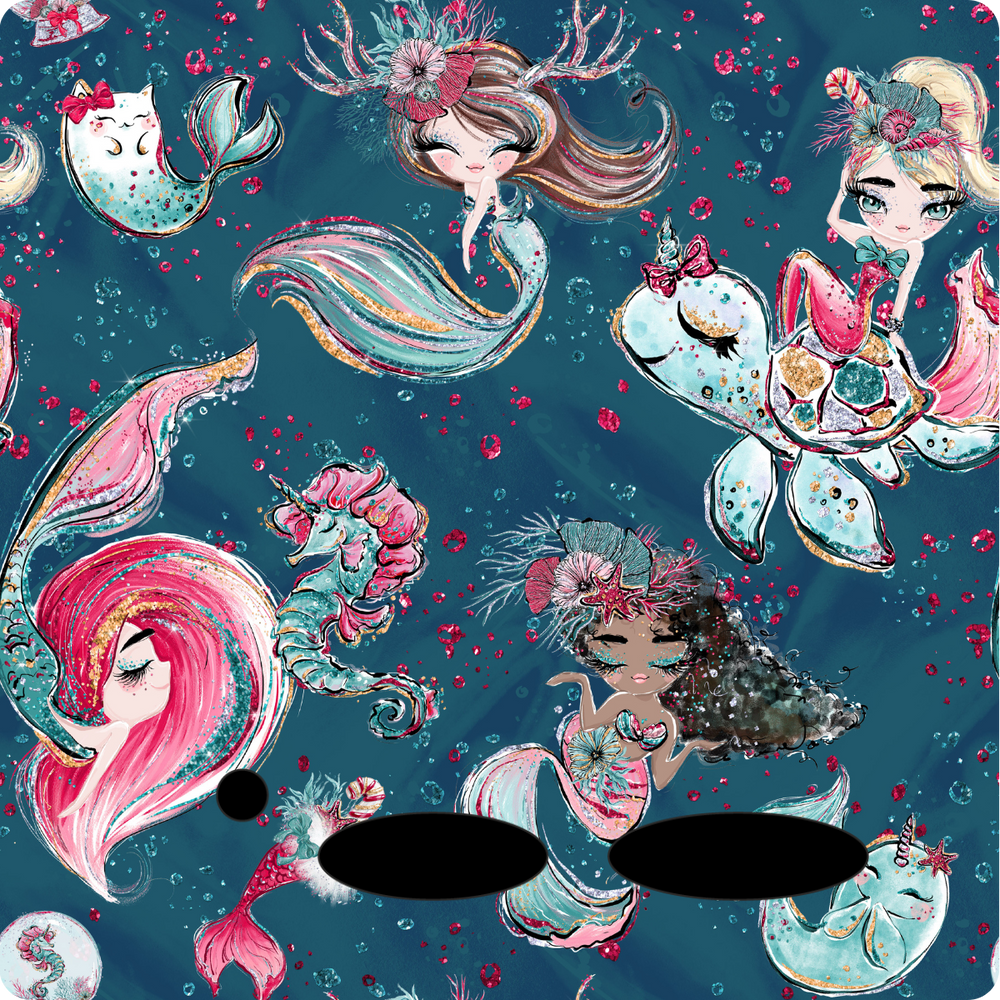 Protective Stickers - Christmas Mermaids Blue