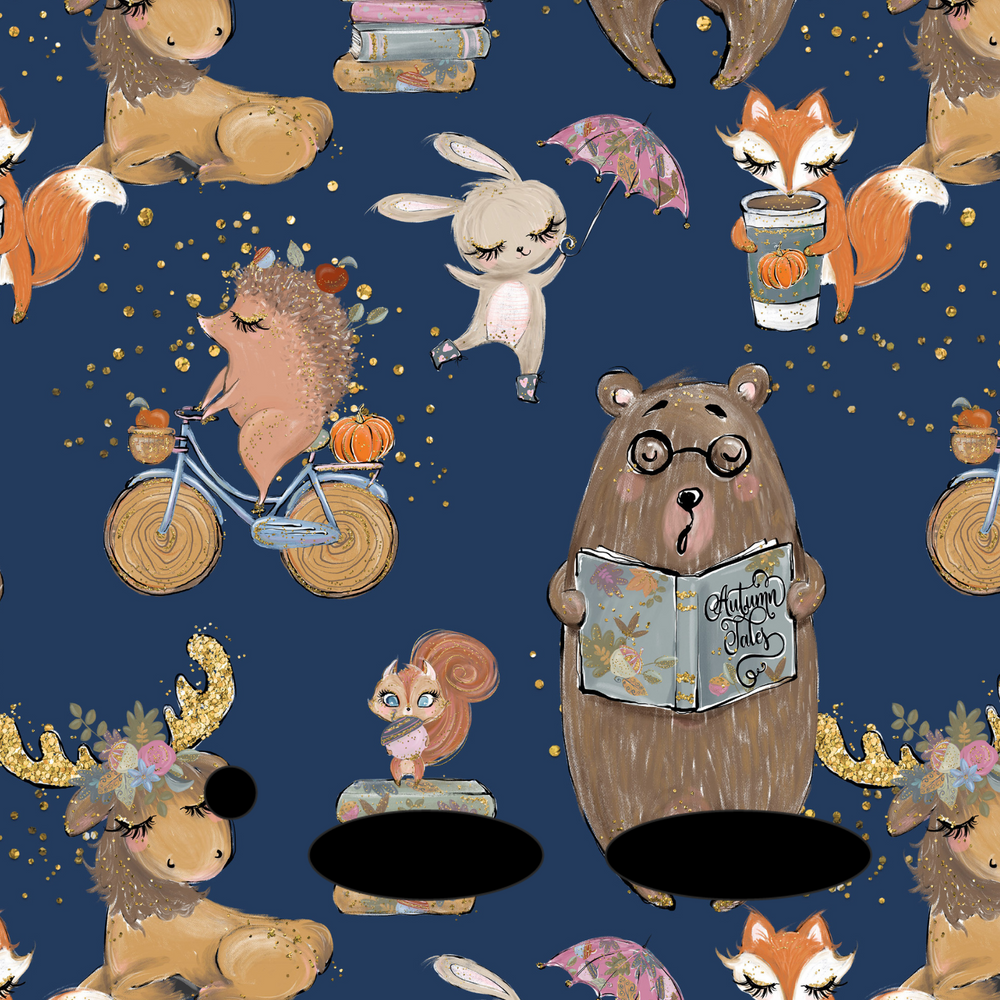 Protective Stickers - Fall Critters Blue