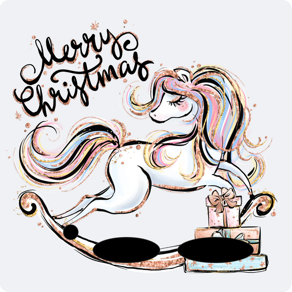 Protective Stickers - Christmas Rocking Horse